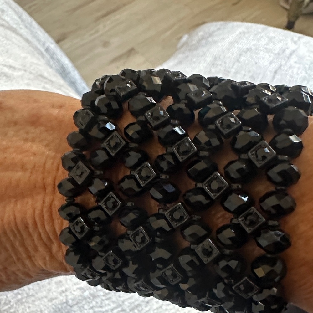 Black Beaded Bracelet